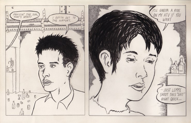 Here's a scrapped beginning for "Darken Your Doorway, Ranelli."  I ended up opting to draw the story in a way that was closer stylistically to "Goof Troop" and "Tailspin," Walt Disney's bastard children.